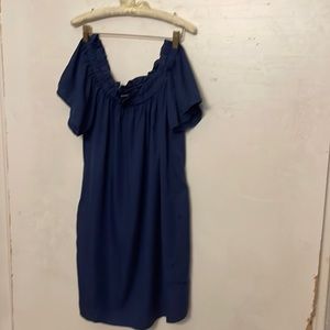 Off the shoulder blue French Connection mini dress